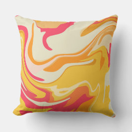 Abstract wervelend ontwerp in warme tinten kussen