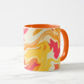 Abstract wervelend ontwerp in warme tinten mok (Voorkant rechts)