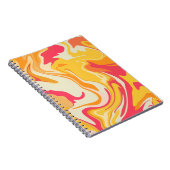Abstract wervelend ontwerp in warme tinten notitieboek (Rechterzijde)