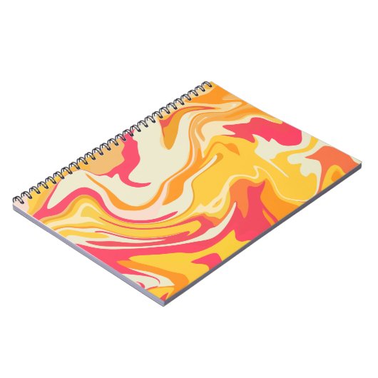 Abstract wervelend ontwerp in warme tinten notitieboek (Linkerzijde)