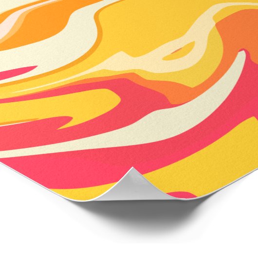 Abstract wervelend ontwerp in warme tinten poster (Hoek)