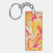 Abstract wervelend ontwerp in warme tinten sleutelhanger (Voorkant Links)