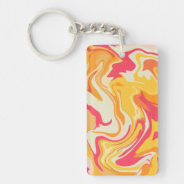 Abstract wervelend ontwerp in warme tinten sleutelhanger