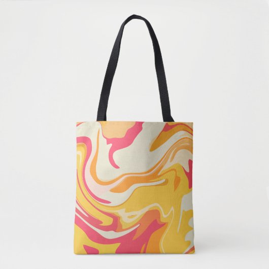 Abstract wervelend ontwerp in warme tinten tote bag (Voorkant)