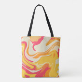 Abstract wervelend ontwerp in warme tinten tote bag (Achterkant)