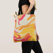 Abstract wervelend ontwerp in warme tinten tote bag (Dichtbij)