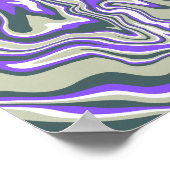 Abstract wervelend Paarse en groene patroon Poster (Hoek)