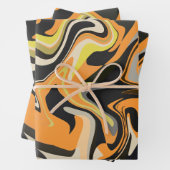 Abstract wervelend patroon in aardse tonen inpakpapier vel (In situ)