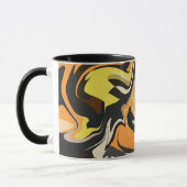 Abstract wervelend patroon in aardse tonen mok (Links)