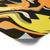 Abstract wervelend patroon in aardse tonen poster (Hoek)