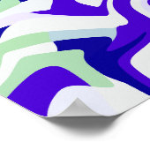 Abstract wervelend patroon in koele tinten poster (Hoek)