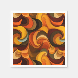 Abstract wervelend patroon in warme, aardse tinten servet
