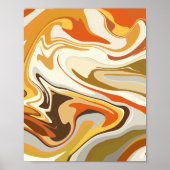 Abstract wervelend Sinaasappel en beige design Poster (Voorkant)