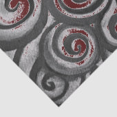 Abstract wervelgrijs maroon tissuepapier (Detail)