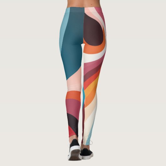 Abstract wervelontwerp: kleurrijke avy lijnen leggings (Achterkant)