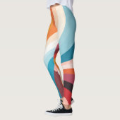 Abstract wervelontwerp: kleurrijke avy lijnen leggings (Links)