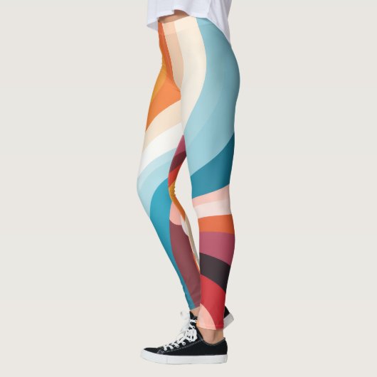 Abstract wervelontwerp: kleurrijke avy lijnen leggings (Links)