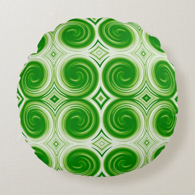 Abstract wervelpatroon #36 rond kussen (Voorkant)