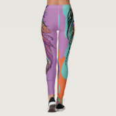 Abstract Whimsical Face Colorful Artsy Fun Trendy Leggings (Achterkant)