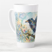 Abstract Whimsical Waterverf Kraai Mok (Linkerhoek)