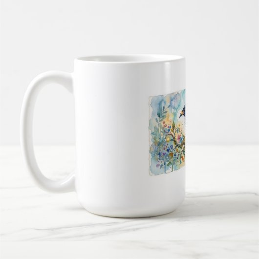 Abstract Whimsical Waterverf Kraai Mok (Links)