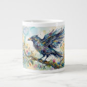 Abstract Whimsical Waterverf Kraai Mok (Voorkant)