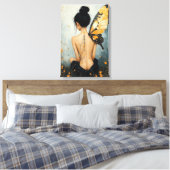 Abstract Whimsical Woman and Butterfly Canvas Afdruk (Insitu (Slaapkamer))