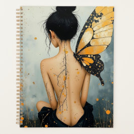 Abstract Whimsical Woman and Butterfly Planner