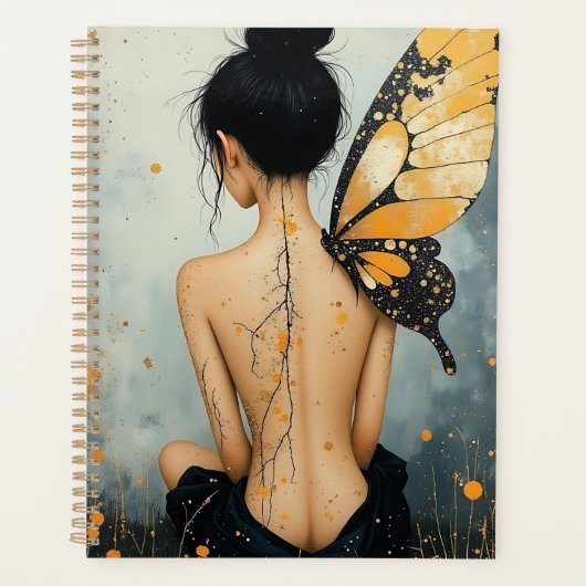 Abstract Whimsical Woman and Butterfly Planner (Voorkant)