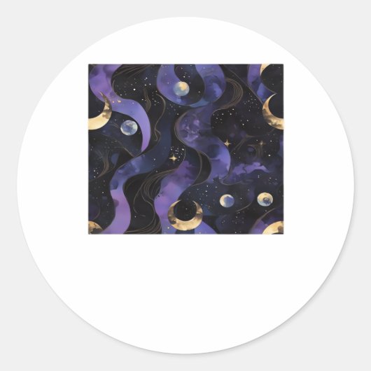 Abstract Whimsigoth Patroon Klassiek Ronde Sticker (Voorkant)