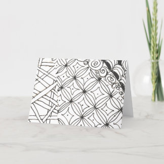 Abstract white and black designs note. bedankkaart