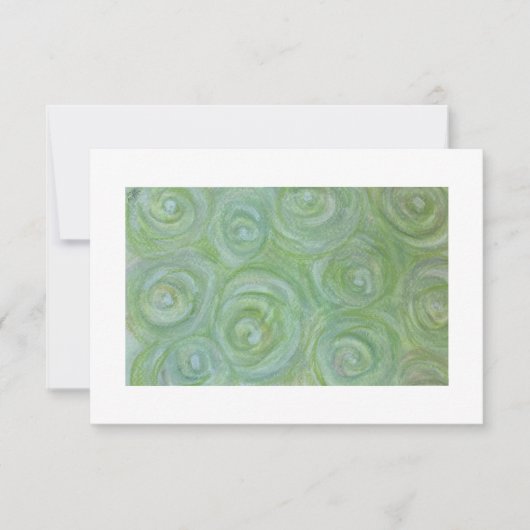 Abstract white and green roses hand-drawn notecard kaart (Voorkant)
