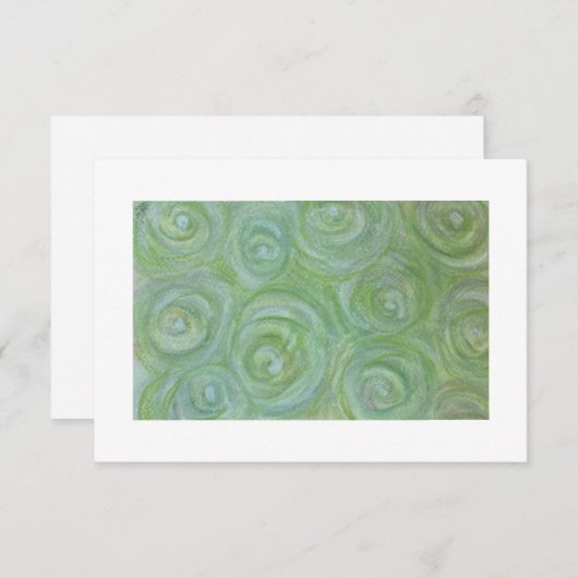Abstract white and green roses hand-drawn notecard kaart (Voorkant / Achterkant)