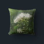 Abstract White Flowers through Reeded Glass  Kussen<br><div class="desc">Bring the garden indoors, but make it modern. This abstract floral poster features delicate white petals distorted by trendy ribbed glass. This piece is for those who love the calming palette of green and white but want something more contemporary than a standard botanical print. A serene, minimalist addition to any...</div>