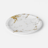 Abstract White Gold Carrara Marble Glam Stone Vip Papieren Bordje (Gekanteld)