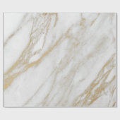 Abstract White Gold Grey Carrara Marble Stone VIP Cadeaupapier (Vlak)