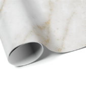 Abstract White Gold Grey Carrara Marble Stone VIP Cadeaupapier (Rol Hoek)
