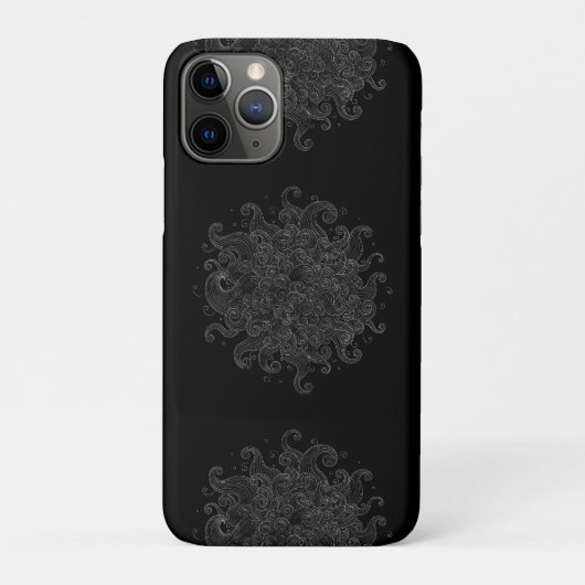 Abstract White Outline Waves Seamless Phone Case (Achterkant)