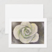 Abstract White Rose on black background card Kaart (Voorkant / Achterkant)