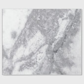 Abstract White Silver Grey Carrara Marble Stone Cadeaupapier (Vlak)