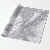 Abstract White Silver Grey Carrara Marble Stone Cadeaupapier (Uitgerold)