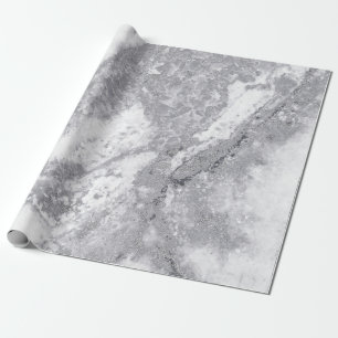 Abstract White Silver Grey Carrara Marble Stone Cadeaupapier