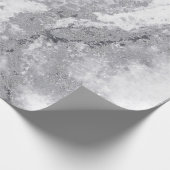 Abstract White Silver Grey Carrara Marble Stone Cadeaupapier (Hoek)