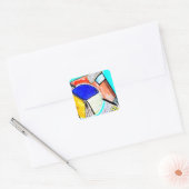 Abstract wiel vierkante sticker (Envelop)