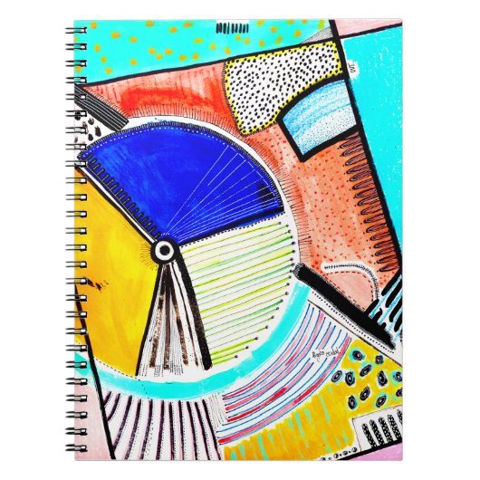 Abstract wielNotitieboek Notitieboek (Voorkant)