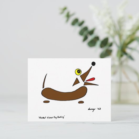 Abstract Wiener Dog Briefkaart (Staand voorkant)