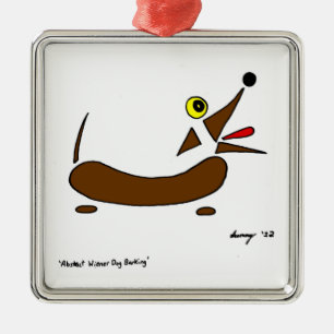 Abstract Wiener Dog Ornament