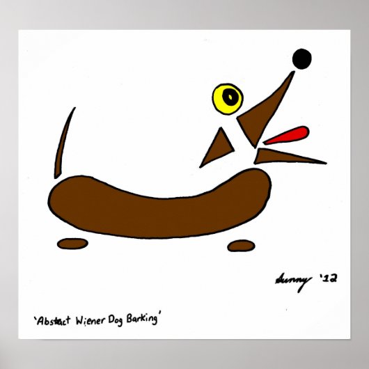 Abstract Wiener Dog Poster (Voorkant)