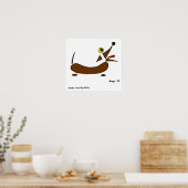 Abstract Wiener Dog Poster (Keuken)