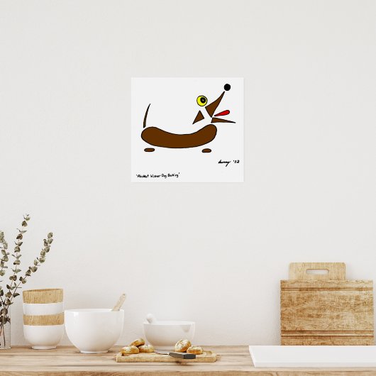 Abstract Wiener Dog Poster (Keuken)